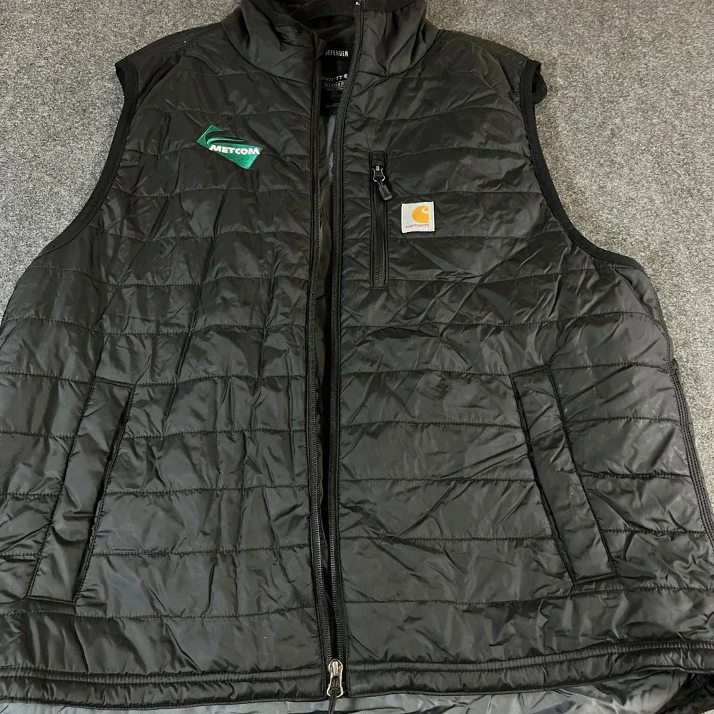 Carhartt Rain Defender Vest Mens XL Black Relaxed Fit Quilted Puffer OV2286-M